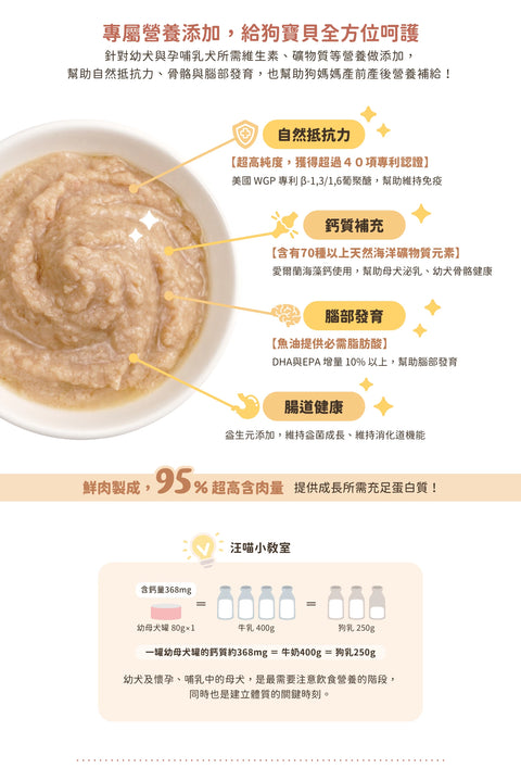 汪喵星球 幼母犬用95%鮮肉營養罐-鮮嫩雞 80G