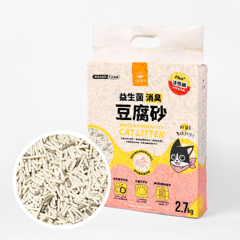 汪喵星球 益生菌消臭豆腐砂(原味條型) 2.7kg